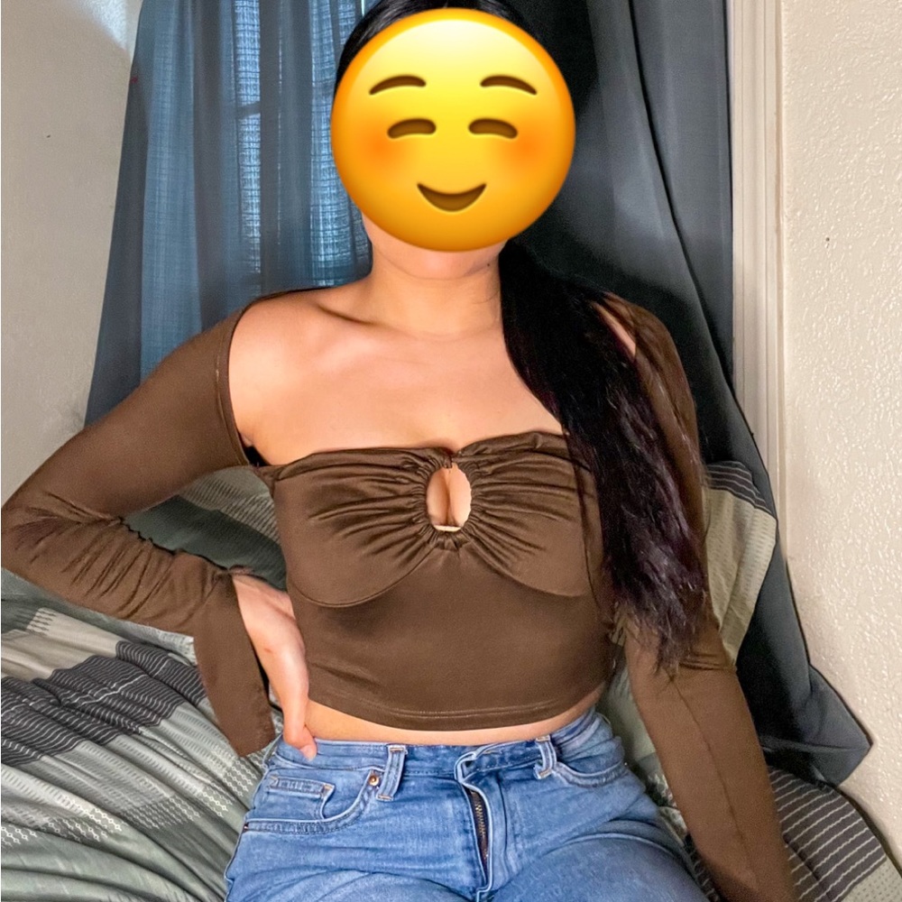 Cute brown crop top